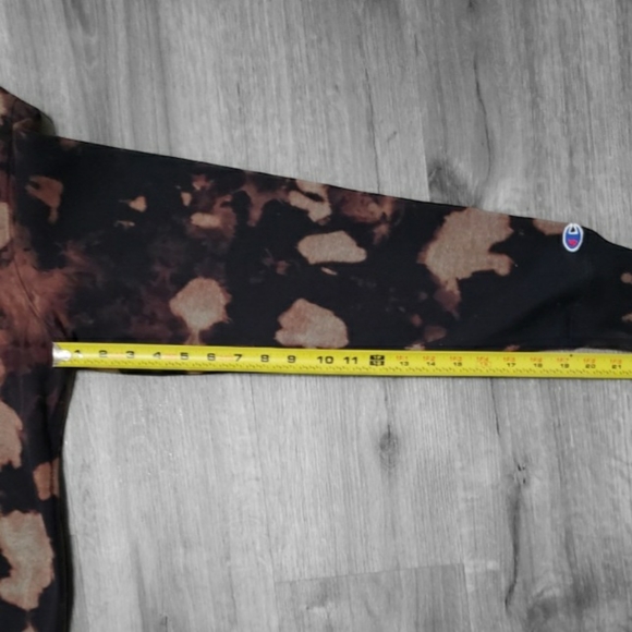 CHAMPION Mens Tie Dye Sweatshirt Fleece Pullover C Logo Brown and Black Medium - Picture 5 of 10